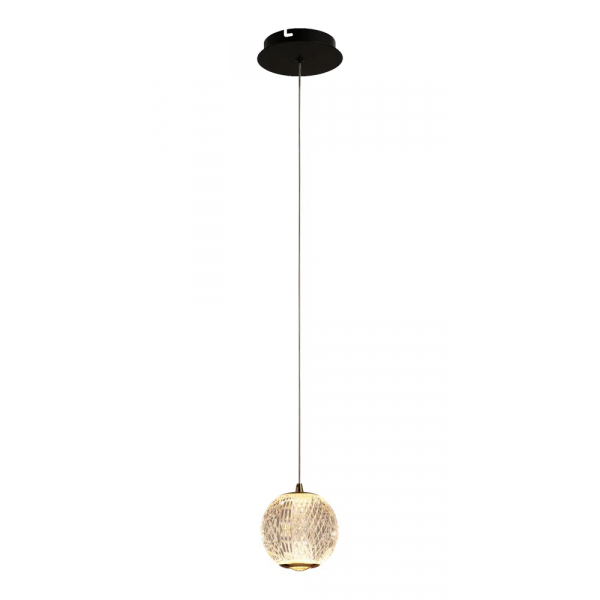 PENDENTE LUCE DOURADO / PRETO E TRANSPARENTE (D)12CM 1X4,2W 3000K 252LM LED