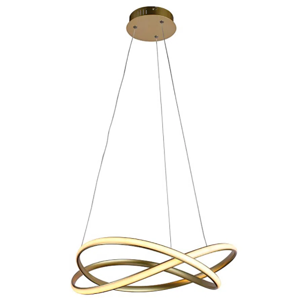 PENDENTE NODO DOURADO (D)50CM (A)15CM 1X36W 3000K 1188LM LED