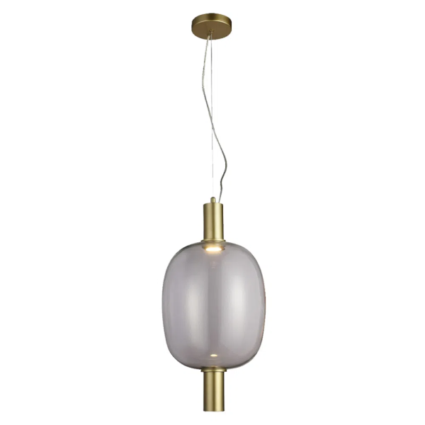 PENDENTE KIRA DOURADO E TRANSPARENTE (D)28CM (A)56CM 1X1W 3000K 300LM LED
