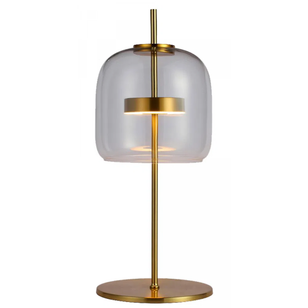 ABAJUR MIA DOURADO E TRANSPARENTE (D)26CM (A)56CM 1X1W 3000K 300LM LED