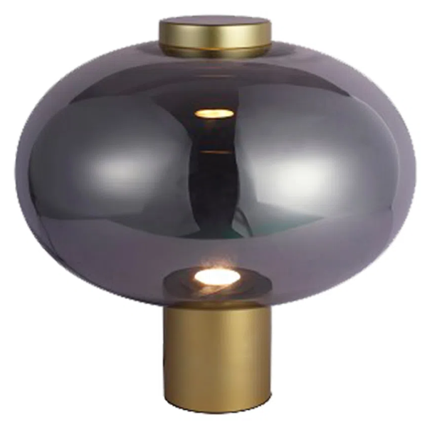 ABAJUR MIRAGE DOURADO E FUME (D)36CM (A)35CM 1X1W 3000K 300LM LED