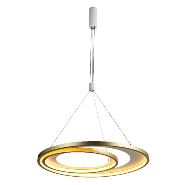 PENDENTE LOOP BRANCO E DOURADO (D)62 + 42CM (A)2,2CM 1X48W 3000K 1500LM LED
