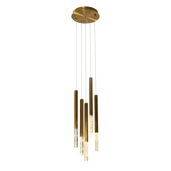 PENDENTE VITA BRONZE E TRANSPARENTE (D)28CM (A)51CM 5X4W 3000K 1000LM - HM005M