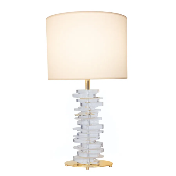BASE PARA ABAJUR VENETO DOURADO E TRANSPARENTE (C)25CM (L)13CM (A)53CM 1XE27 40W - MI011