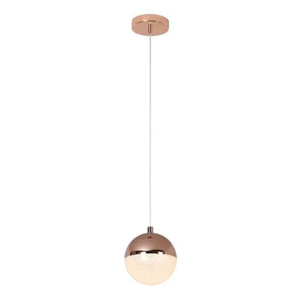 Pendente Media Luna Cobre e Transparente LED 6W - HM003E