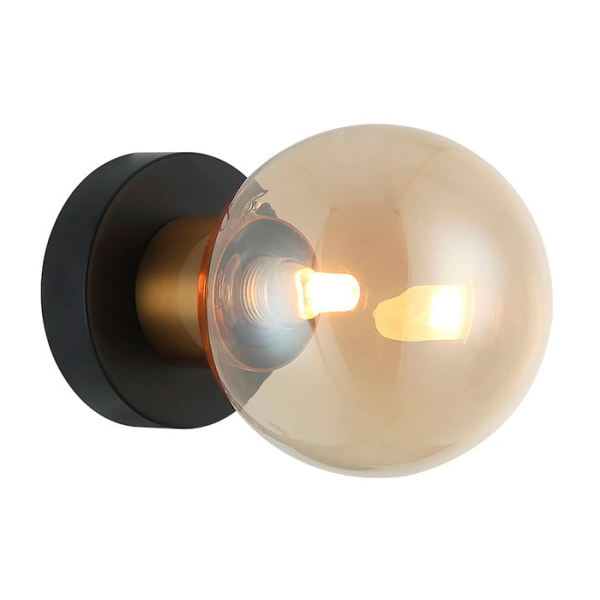 ARANDELA TUTU PRETO E DOURADO E CHAMPAGNE (C)17.5CM (L)12CM (A)12CM 1X25W G9