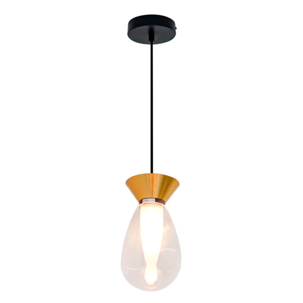 Pendente Kito Bronze E Transparente (D)13Cm (C)0Cm (L)0Cm (A)24,5Cm 1X25W 0Lm G9 - HL025