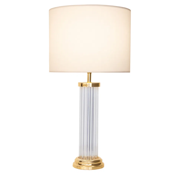 BASE PARA ABAJUR VENETO DOURADO E TRANSPARENTE (D)15.5CM (A)53.5CM 1XE27 40W - MI007