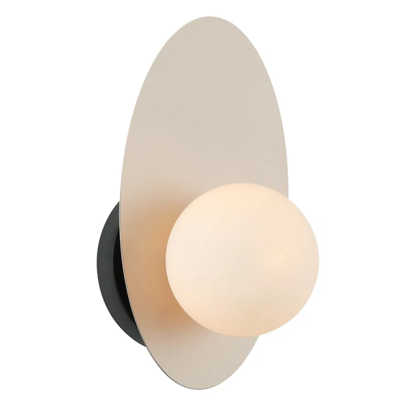 ARANDELA IBIRA PRETO / DOURADO E BRANCO (C)14CM (L)13CM (A)25CM 1XG9 25W - HL015