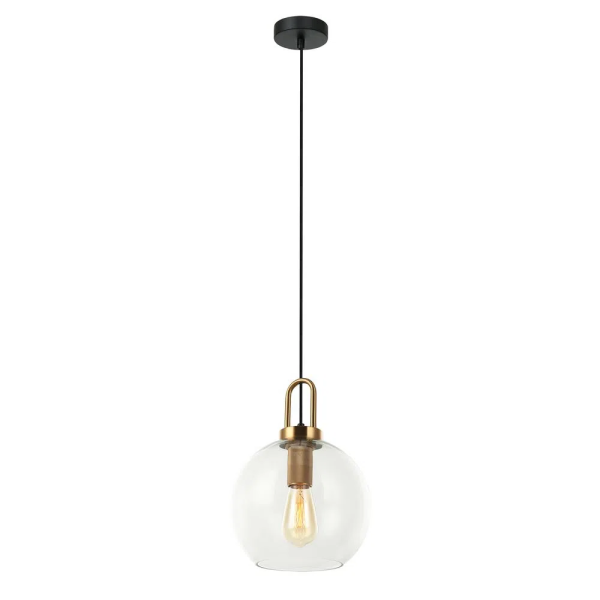 PENDENTE GURI BRONZE E PRETO E TRANSPARENTE (D)25CM (A)23CM 1XE27 40W - HL007
