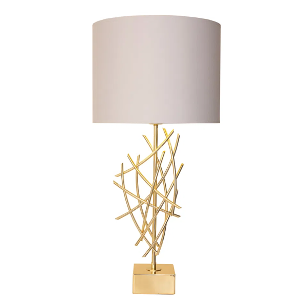 BASE PARA ABAJUR VENETO DOURADO (C)23CM (L)13CM (A)55CM 1XE27 40W - MI002