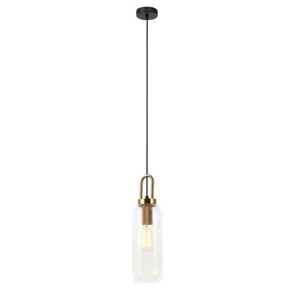 PENDENTE GURI BRONZE E PRETO E TRANSPARENTE (D)13CM (A)31CM 1XE27 40W - HL005