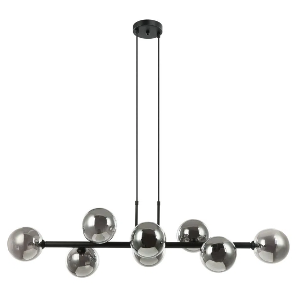 PENDENTE ABAPORU PRETO E FUME (C)34CM (L)110CM (A)28CM 8XG9 200W - HL004B