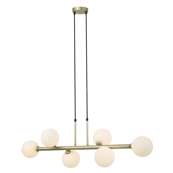 PENDENTE ABAPORU DOURADO E BRANCO (C)92CM (L)30CM (A)23CM 6XG9 150W - HL003W