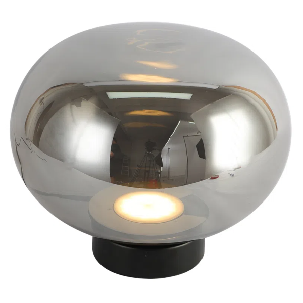 ABAJUR BALLOON PRETO E FUME (L)26CM (A)21,9CM 1X9W 3000K 150LM LED