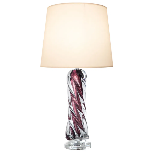 BASE PARA ABAJUR MURANO CROMADO E ROXO (D)12CM (A)45CM 1X40W E27