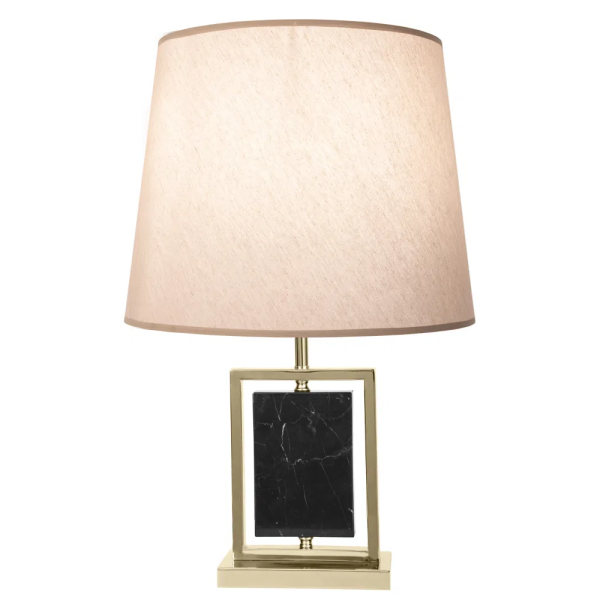 BASE PARA ABAJUR LITHOS PRETO E DOURADO (C)22CM (L)12CM (A)39CM 1X40W E27