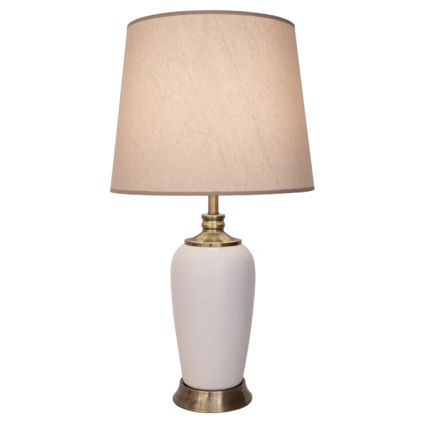 BASE PARA ABAJUR PIANO BRONZE E BRANCO (D)17CM (A)50CM 1XE27 40W - GL012W