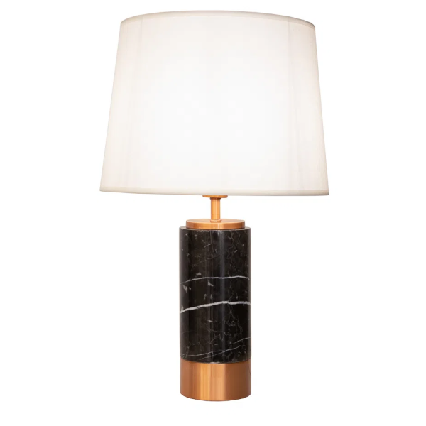 BASE PARA ABAJUR MARMO COBRE E PRETO (D)12CM (A)39CM 1XE27 40W - GL001EB
