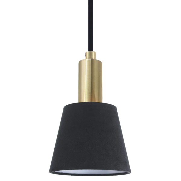 PENDENTE PIPE DOURADO E PRETO (D)12CM (A)19.5CM 1XE14 40W - ME001