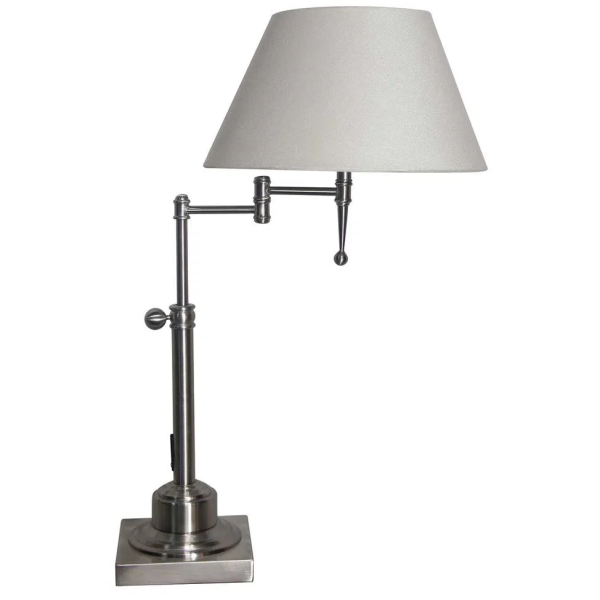 ABAJUR NICKEL NIQUELADO E BEGE (C)42CM (L)33CM (A)65CM 1XE27 40W - LU001T