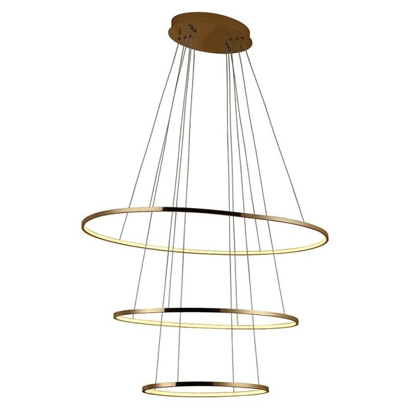 PENDENTE BIRDIE OVAL GOLD (D)60 + 80 + 100CM  3X45W 3000K  LED