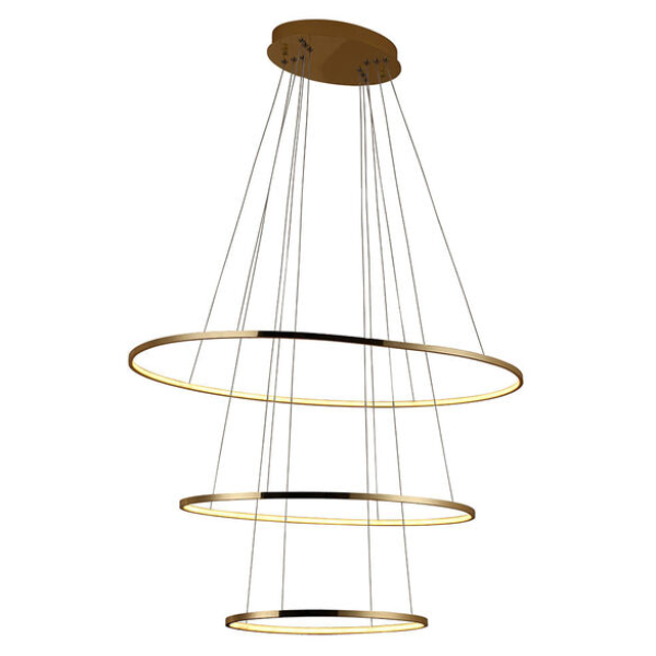 PENDENTE BIRDIE OVAL DOURADO (C)80CM (L)50CM (A)42CM 1X39W 3000K - KW004G
