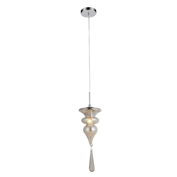PENDENTE ORGANIKA CROMADO E TRANSPARENTE (D)15.5CM (A)42CM 1XE14 40W - KB002C