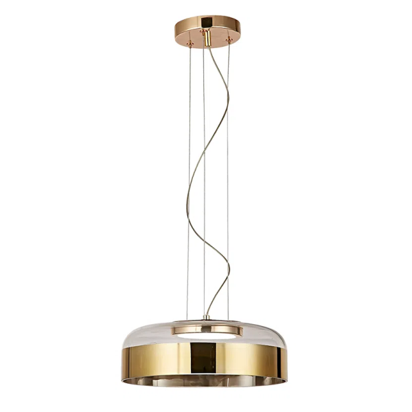 PENDENTE OTTO DOURADO E TRANSPARENTE (D)31.5CM (A)11CM 1X15W 3000K 750LM - JO007G