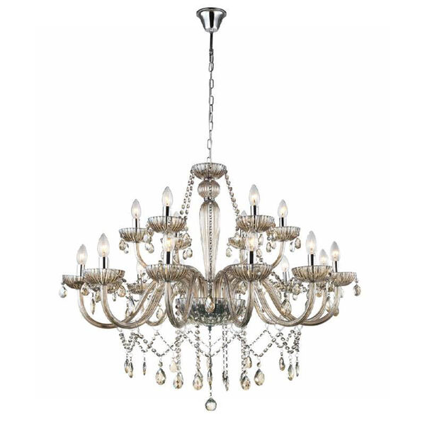 LUSTRE ANJOU CROMADO E CHAMPAGNE (D)82CM (A)100CM 18XE14 720W - JF118A