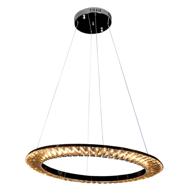 PENDENTE ORBIT CROMADO E TRANSPARENTE (D)62CM (A)3.5CM 1X30W 3000K 1650LM - ID009C
