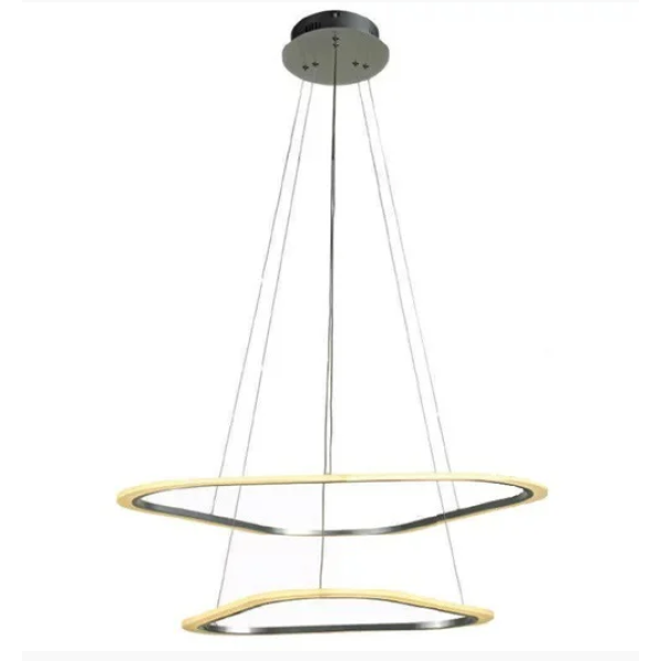 Pendente Nuvola Prata (D)60 + 80Cm (C)0Cm (L)0Cm (A)2Cm 1X66W 3000K 3960Lm Led - BC001