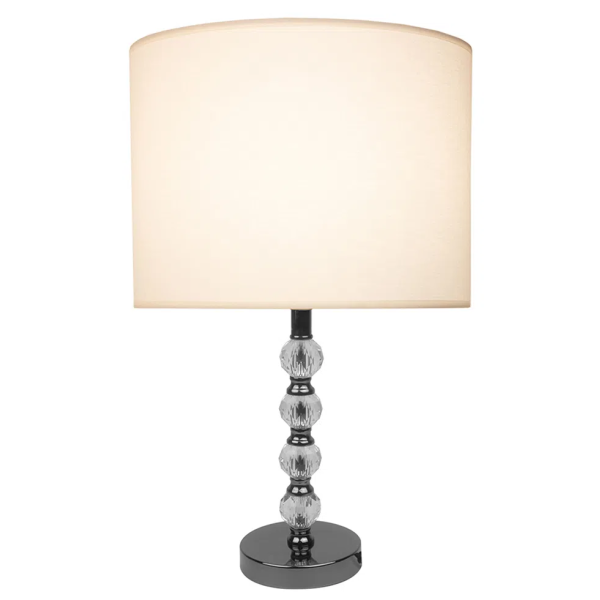 BASE PARA ABAJUR LIT CROMO NEGRO E TRANSPARENTE (D)12CM (A)32,5CM 1X40W E27