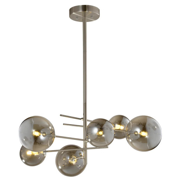 PENDENTE RIO NICKEL E FUME (D)84CM (A)90CM 6XG9 150W - RZ002