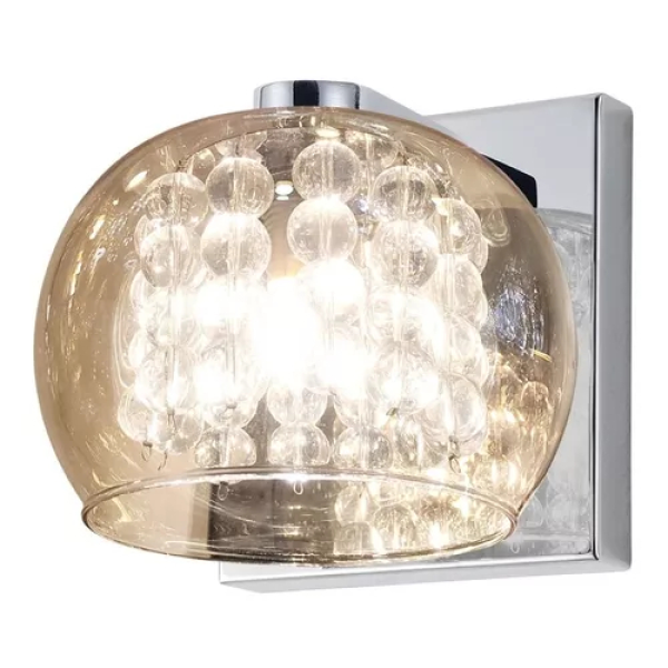 ARANDELA SOHO CROMADO TRANSPARENTE E AMBAR (C)16CM (L)13CM (A)12CM 1XG9 25W - HO7616AM