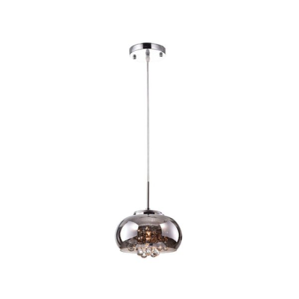 PENDENTE / PLAFON SOHO CROMADO E TRANSPARENTE (D)22CM (A)12CM 1XG9 25W - PD007CR