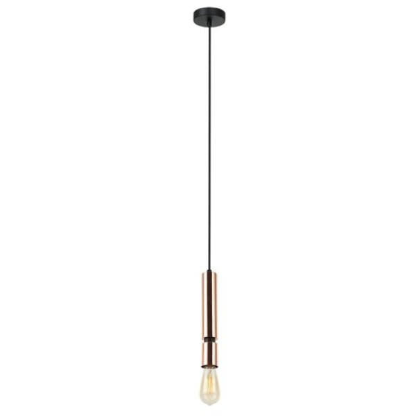 PENDENTE PRIH COBRE E PRETO E PRETO (D)5CM (A)30CM 1XE27 40W - HL002