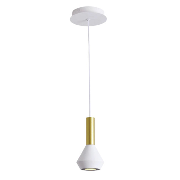 PENDENTE PITUCO BRANCO E DOURADO E BRANCO (D)10CM (A)18.7CM 1XGU10 10W - ML015GW