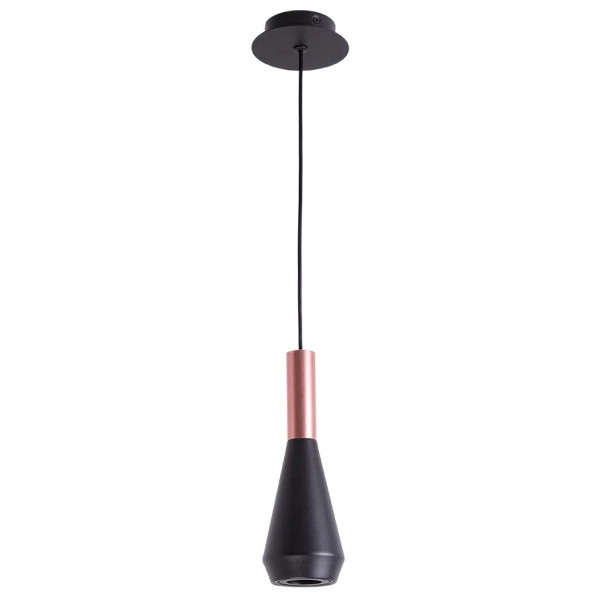 PENDENTE PITUCO ROSE GOLD E PRETO E PRETO (D)9CM (A)26CM 1XGU10 10W - ML016B