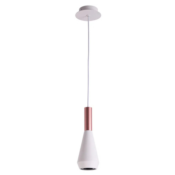 PENDENTE PITUCO ROSE GOLD E BRANCO E BRANCO (D)9CM (A)26CM 1XGU10 10W - ML016W