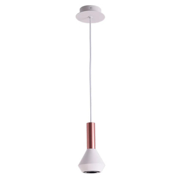 PENDENTE PITUCO ROSE GOLD E BRANCO E BRANCO (D)10CM (A)18.7CM 1XGU10 10W - ML015W
