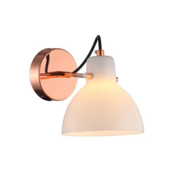 ARANDELA BAR COBRE E BRANCO (C)14CM (L)22CM (A)17CM 1XG9 40W - OP058A