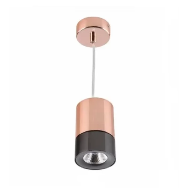 PENDENTE ROLL 8CM X 12,5CM  1 X LED 5W 127V / 220V COBRE E PRETO