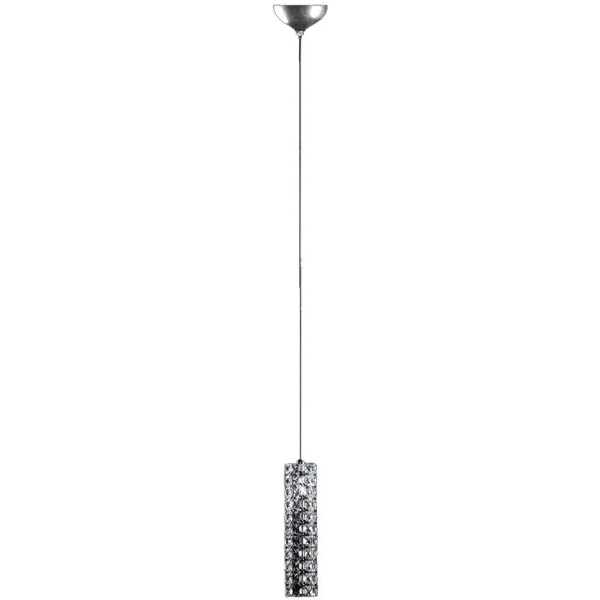 PENDENTE SONATA D 6CM X 21CM  1XG4 220V CROMADO E TRANSPARENTE