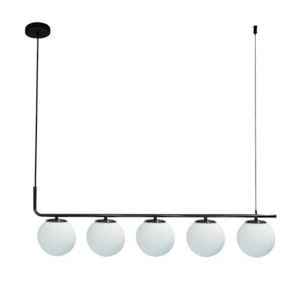 PENDENTE PETIT POA CROMO NEGRO E BRANCO (C)98CM (L)15CM (A)28CM 5XE27 BOLIN - SQ002B