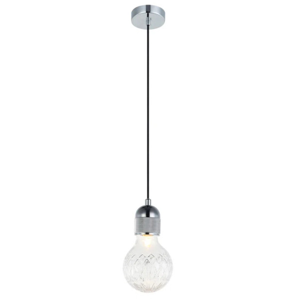 PENDENTE PETIT D 9,3CM X 18,5CM 1XG9 127V / 220V CROMADO E TRANSPARENTE - OP053CR