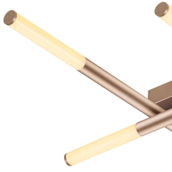 PLAFON DE SOBREPOR PALITO DOURADO (C)86CM (L)70CM (A)7CM 6X6W 2700K 1800LM - CD017