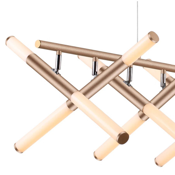 PENDENTE PALITO DOURADO (C)90CM (L)60CM (A)11CM 16X3,375W 2700K 3250LM - CD015