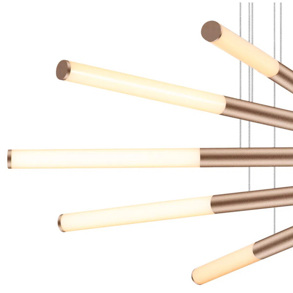 PENDENTE PALITO DOURADO (C)90CM (L)90CM (A)23CM 10X7,2W 2700K 3600LM - CD014