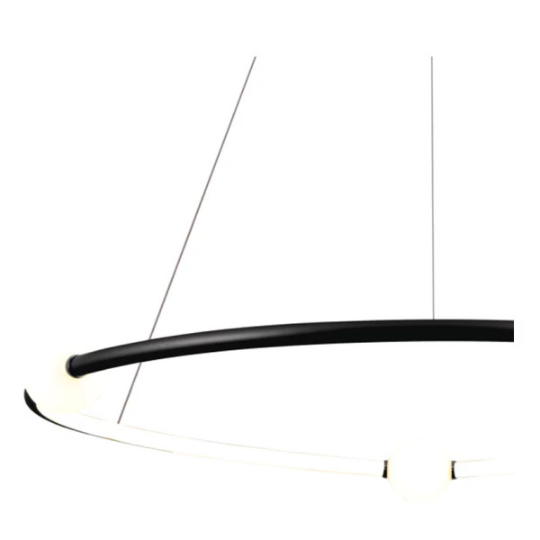 PENDENTE NEBULA PRETO E BRANCO (D)87 + 64CM 1X80W 3000K 4000LM - DW005LB